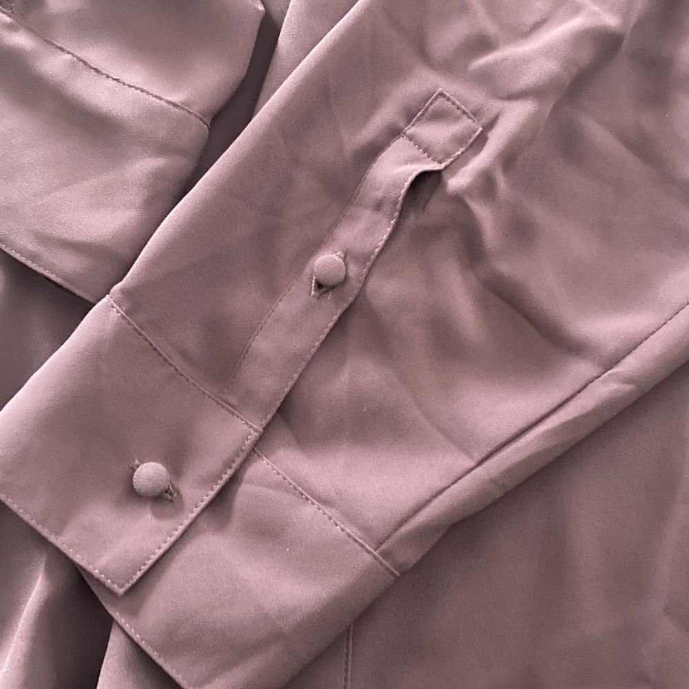Express womens blouse XL dusty purple button down collared business casual - Picture 7 of 11